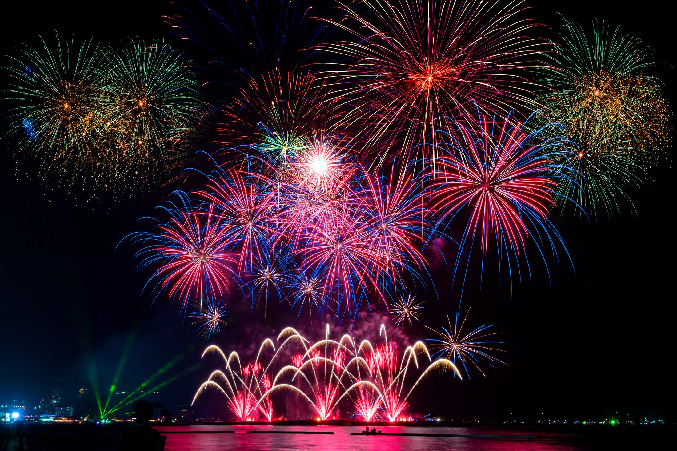 Professional firework finale for a corporate event