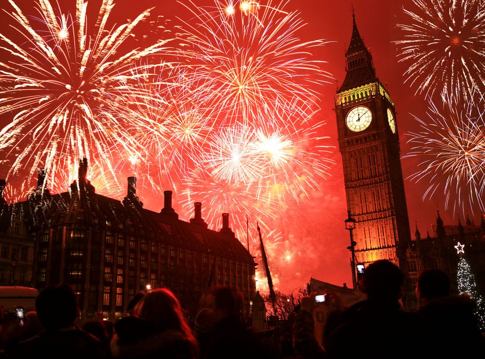 Fireworks over a landmark city event